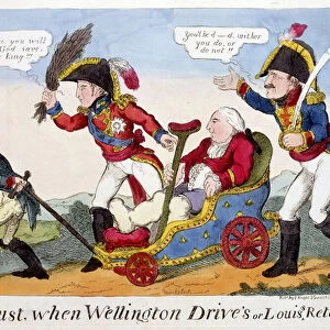 Cartoon on Napoleon 1er, Louis XVIII and Wellington - in "Napoleon 1er"