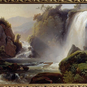 Cascades a Tivoli Painting by Jean Charles Remond (1795-1875) 1840