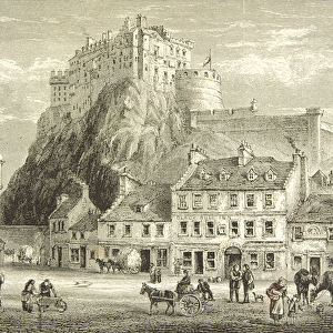 Castle and Grassmarket, Edinburgh in c. 1880, from Scottish Pictures published