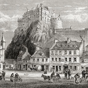 Castle and Grassmarket, Edinburgh, Scotland, from Scottish Pictures Drawn with Pen