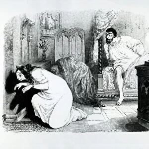 The Cat transformed into a Woman, illustration for Fables of La Fontaine
