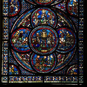 Cathedrale de chartres; stained glass detail low; the miracles of our lady