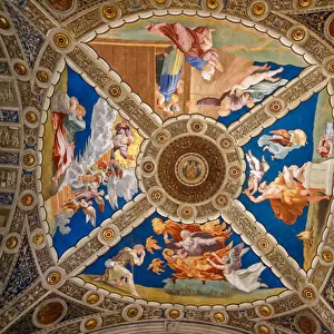Ceiling of the Room of Heliodorus, whole. 1511-1514 (fresco)