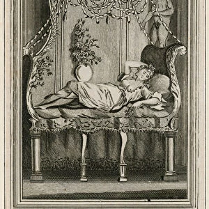 The Celestial Bed, with the Rosy Goddess of Health reposing thereon (engraving)