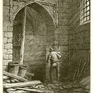 Cellars under the Parliament House in the Reign of James I (engraving)