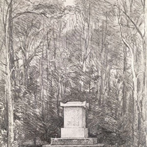 Cenotaph to Sir Joshua Reynolds at Coleorton Hall, Leicestershire, 1823 (pencil drawing)