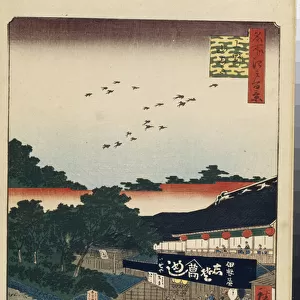 Cent vues celebres d'Edo : Ueno Yamashita (One Hundred Famous Views of Edo) - Hiroshige, Utagawa (1797-1858) - 1856-1858 - Colour woodcut - State Hermitage, St. Petersburg