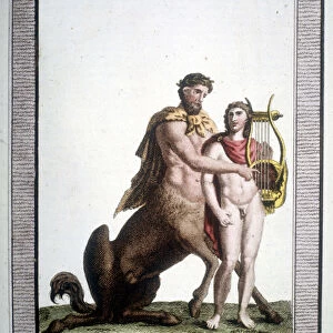 The centaur Chiron and Achilles - in Dizionario mitologico