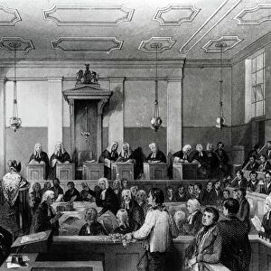 Central Criminal Court, The Old Bailey, engraved by H. Melville (engraving) (b / w photo)