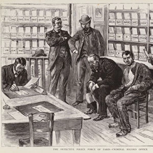 Central record office of the detective police force of Paris, France (litho)