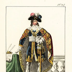 Ceremonial dress of the president of the French Directory, 1796. 1825 (lithograph)