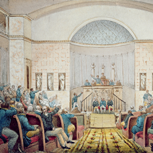 The Chambre des Deputes, c. 1820 (colour litho)
