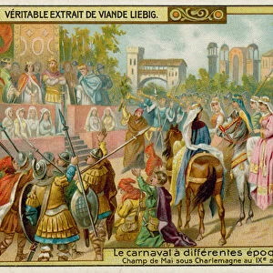 Champ de Mai Festival Under Charlemagne in the 9th Century (chromolitho)