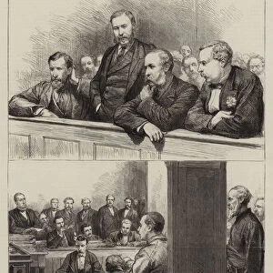 The Charge against the Detectives, Sketches in Bow Street Police Court (engraving)