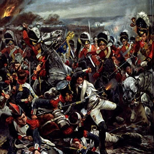 The Charge of the Scots in Waterloo - painting by Caton Woodville, 19th century
