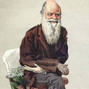 Charles Darwin (1809 - 1882), illustration in "Vanity Fair"of September 30