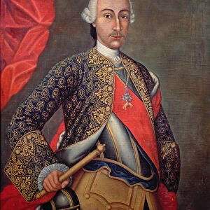 Charles III (1716-88) in armour and wearing the Order of the Golden Fleece (oil
