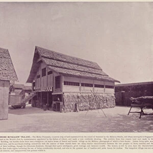 Chicago Worlds Fair, 1893: The Johore Bunglow Village (b / w photo)