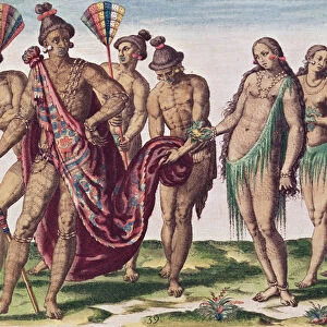 Chief Satouriona and his Wife go for a Walk, plate XXXIX from Brevis Narratio
