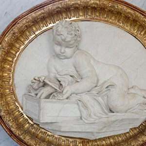 Child Jesus playing with a nail, 1665 (marble, frame in gilded wood)