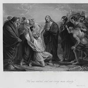 Christ curing the Blind, Mark VIII, 25 (engraving)