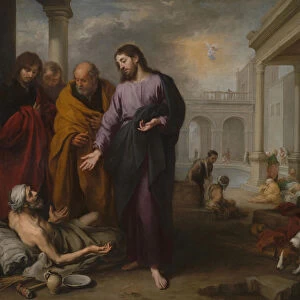 Christ healing the Paralytic at the Pool of Bethesda, 1667-70 (oil on canvas)