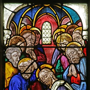 Christ washes his disciples feet, 1461 (stained glass)