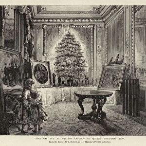 Christmas Eve at Windsor Castle, the Queens Christmas Tree (engraving)