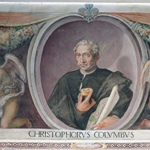 Christopher Columbus, in the Sala del Mappamondo (fresco)