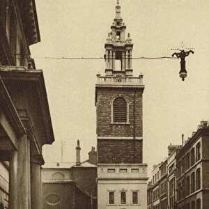 Church of St Stephen Walbrook, one of Sir Christopher Wrens City of London churches (b / w photo)