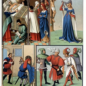 Civilian costumes in the Middle Ages from the 14th to the 15th century