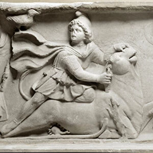 Civilization of the Phenicians: sacrifice scene depicting the divinite Mithra
