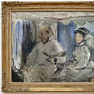 Claude Monet with his wife Camille, 1874 (oil on canvas)