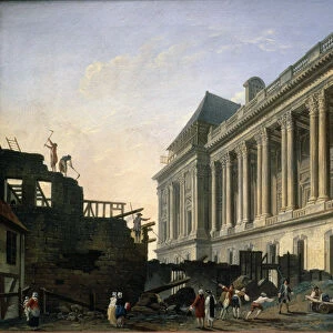 The Clearing of the Louvre colonnade, 1764 (oil on canvas)