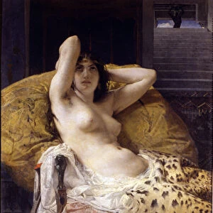Cleopatra (-69 - -30). Painting by Mose Bianchi. 19th century