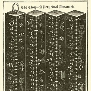 The Clog, a Perpetual Almanack, explained in the Preface (engraving)