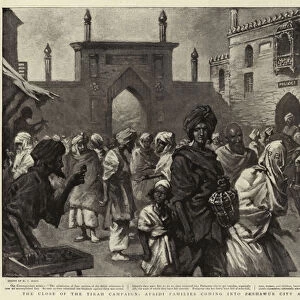 The close of the Tirah Campaign, Afridi Families coming into Peshawur City at "Edwards Gate"(litho)