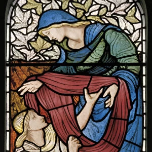 Clothing The Naked, 1877 (stained glass)