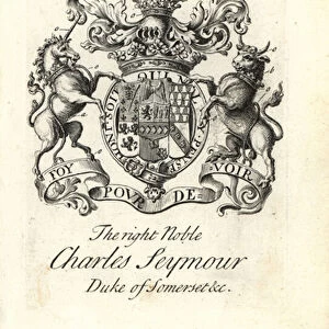 Coat of arms and crest of the right noble Charles Seymour, 6th Duke of Somerset, 1662-1748