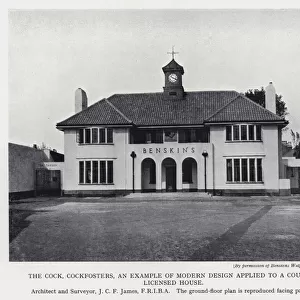 The Cock, Cockfosters, an Example of Modern Design applied to a Country Licensed House (b / w photo)