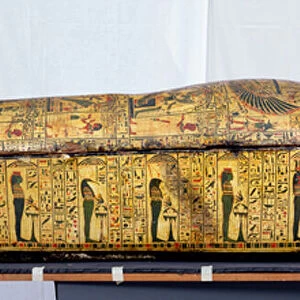 Coffin and cover of the mummy of Nesyamun, possibly found at Deir El-Bahri, New Kingdom