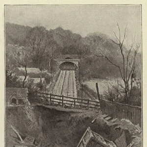 The Collapse of St Catherines Tunnel on the South-Western Railway (engraving)