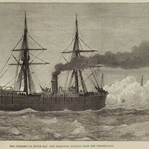The Collision in Dover Bay, the Franconia backing from the Strathclyde (engraving)