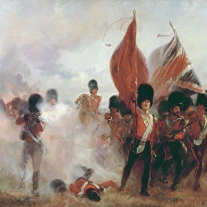 The Colours: advance of the Scots Guards at the Alma, 1899 (oil on canvas)
