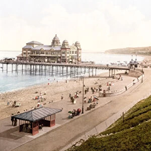Colwyn Bay Promenade, from station (hand-coloured photo)