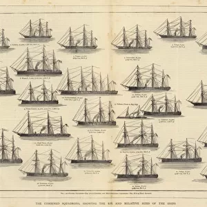 The Combined Squadrons, showing the Rig and Relative Sizes of the Ships (engraving)
