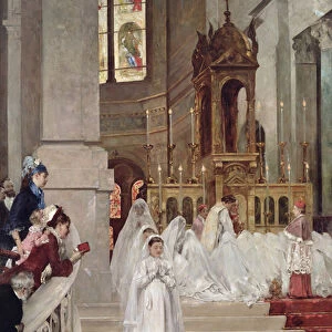 Communion at the Church of the Trinity, 1877 (oil on canvas)