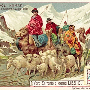 Company of Kalmyks travelling in Tibet (chromolitho)