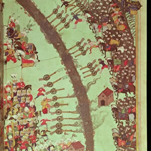The conquest of Egri, from the Egri Fetihamenesi (ink