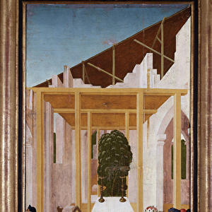 The construction of the Abbey of Klosterneuburg (Austria) (painting, 1505)